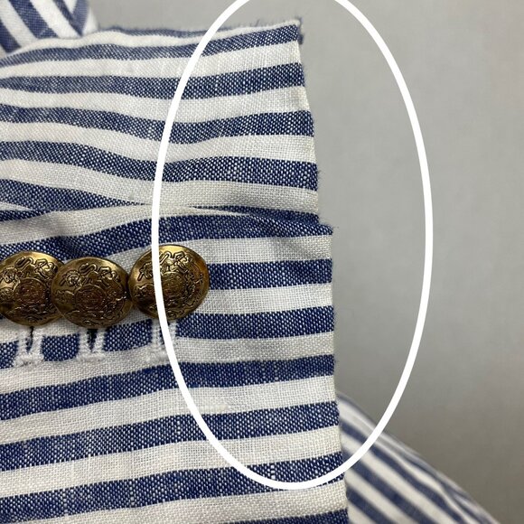 J. Crew Schoolboy Blazer Striped Blue White Linen Sz 2 Women Professional Preppy - Picture 15 of 16